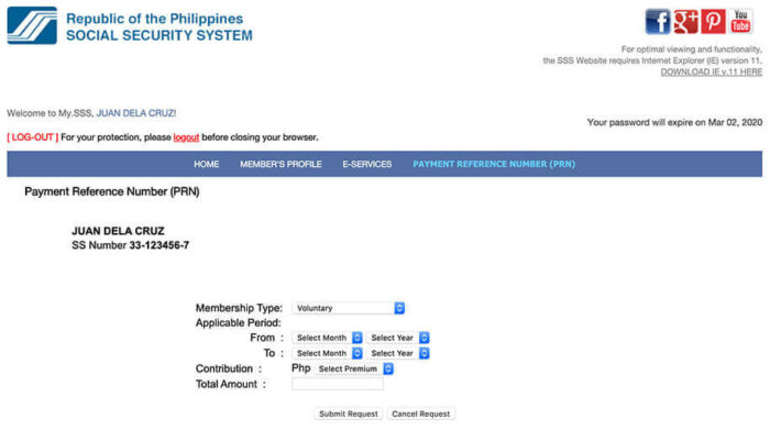 How To Get Your SSS PRN Payment Reference Number SSS Online Inquiry