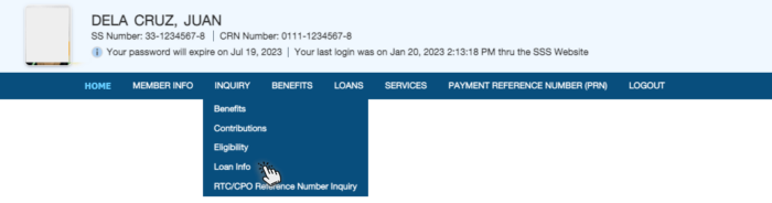 WWW.SSS.GOV.PH Loan Balance Inquiry - Inquiry Loan Info